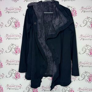 Lululemon wrap sweater cardigan reversible 2 way blanket style long black grey